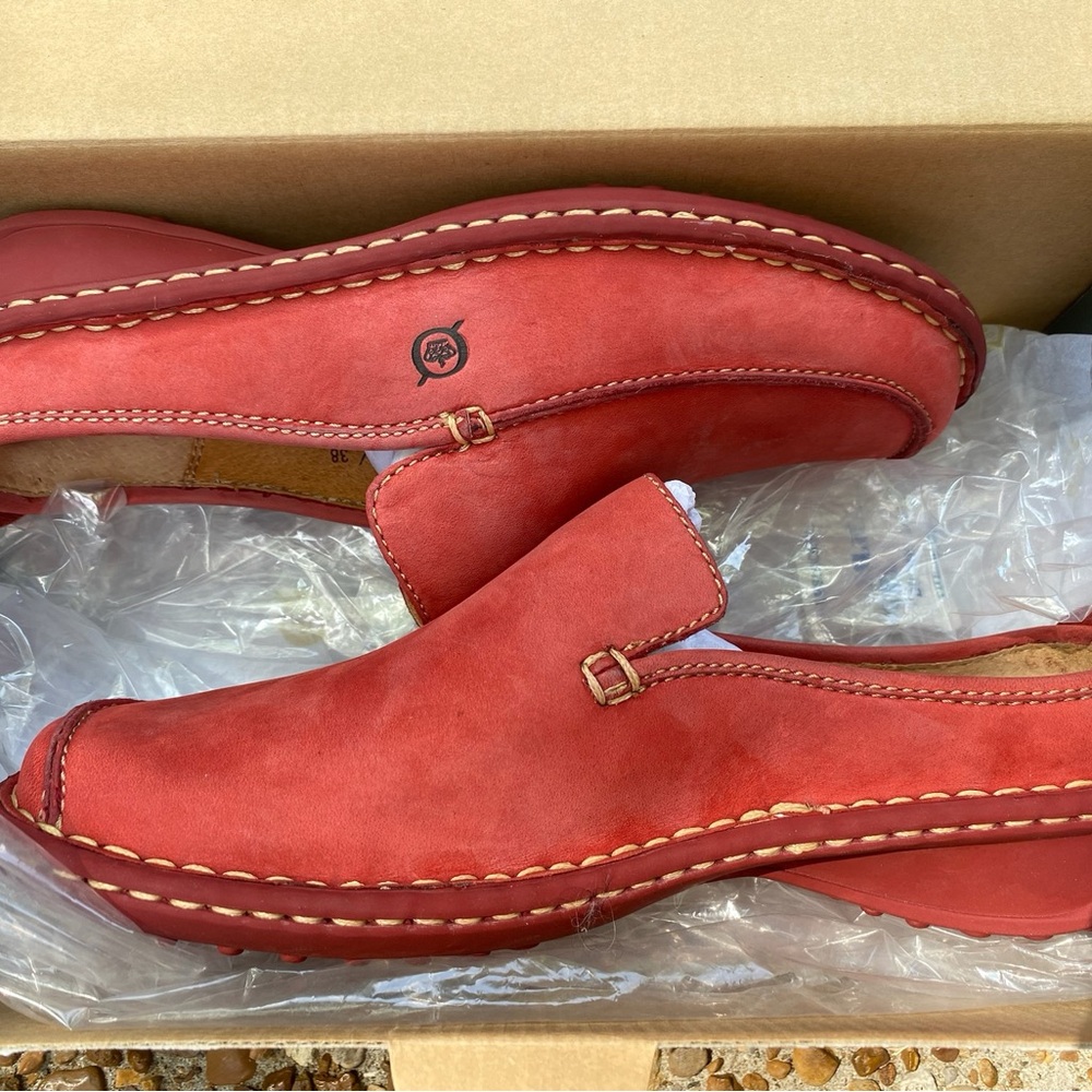 Børn Red Leather Slip-On Loafers